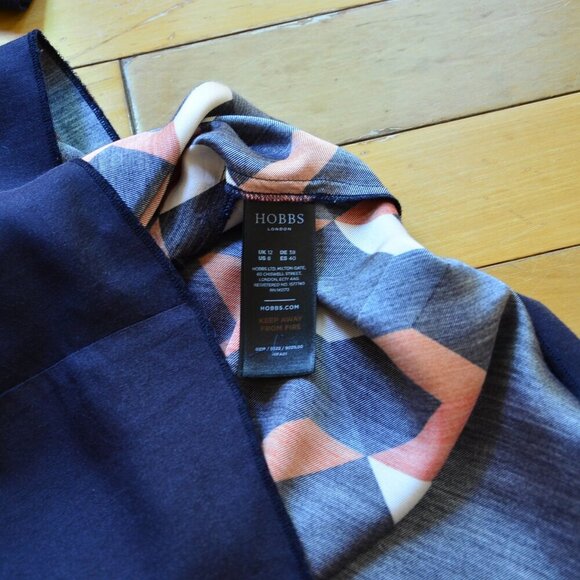 HOBBS Aubery Dress Size US 8 Navy - Picture 12 of 16
